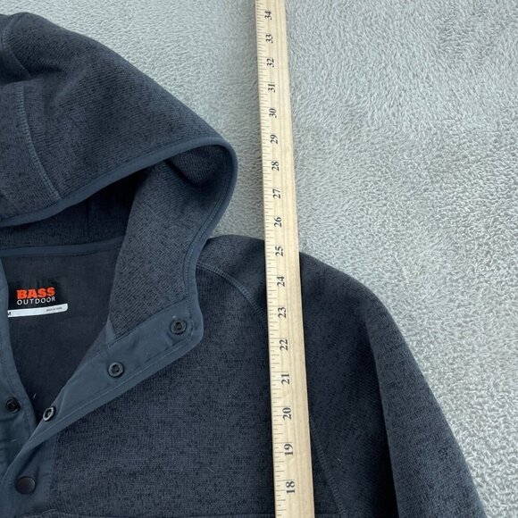 Bass Outdoor Black Beauty Front 1/4 Snap Hoodie M Blend NWT 2053 - Picture 7 of 10